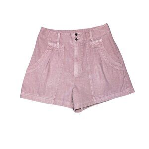 Pink High Waisted Pleated Shorts